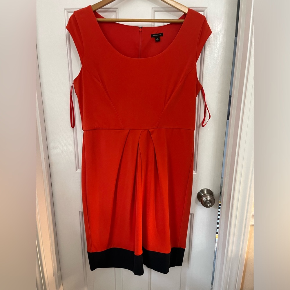 Orange Dress with Navy Trim